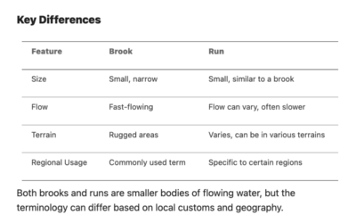 WHY IS THE WATER BODY RUNNING THROUGH COUNTRY CLUB PARK CALL A “RUN”